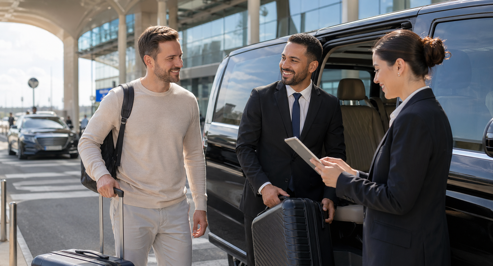 Estemeran airport transfer team welcoming a patient